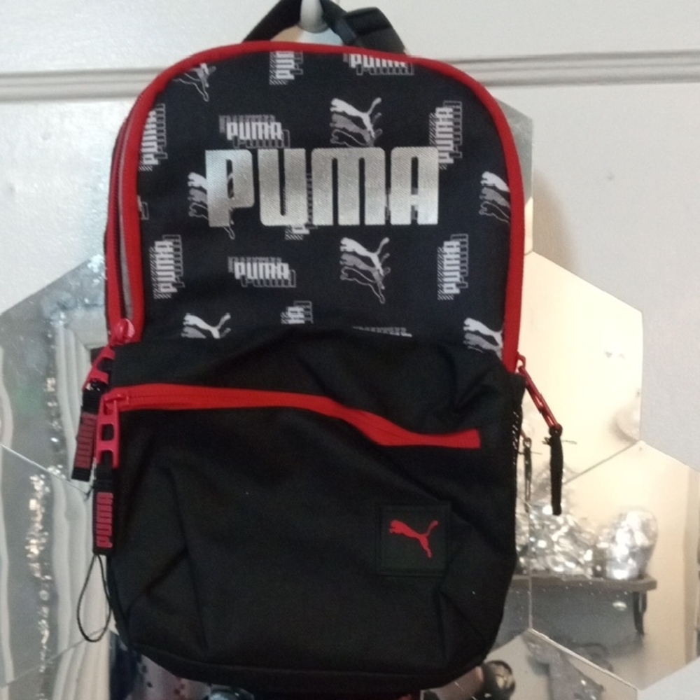 Puma Black and Red Logo Insulated Lunch Bag